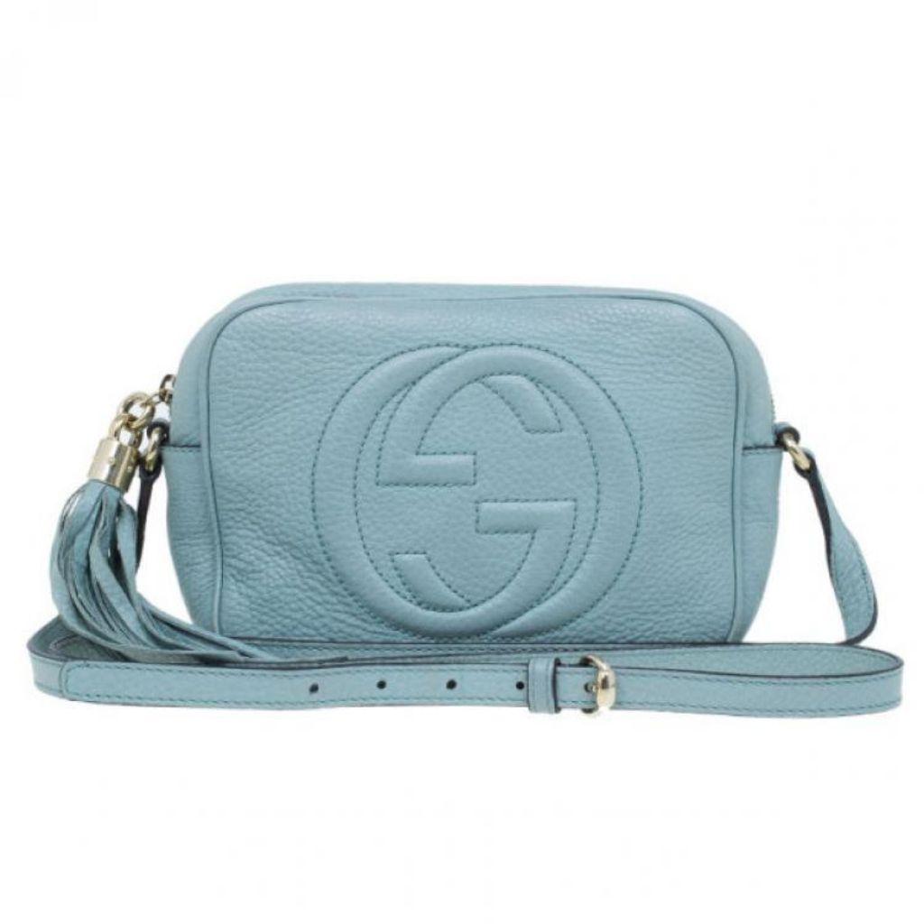 Gucci aqua leather shoulder bag