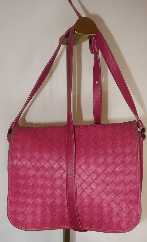 Bottega Veneta Intrecciato Crossbody Bag - Pink